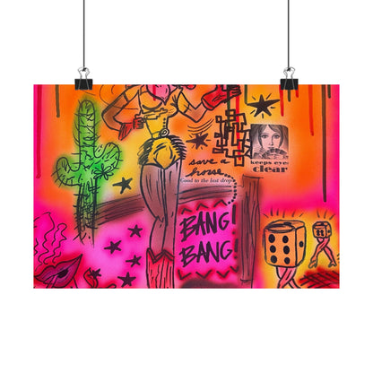 "wild, wild west" airbrush horizontal print