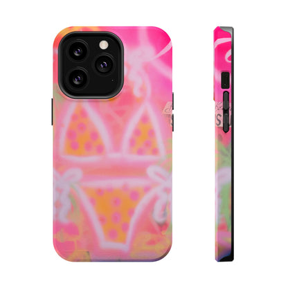 MagSafe "yellow polka dot bikini" airbrush iPhone case