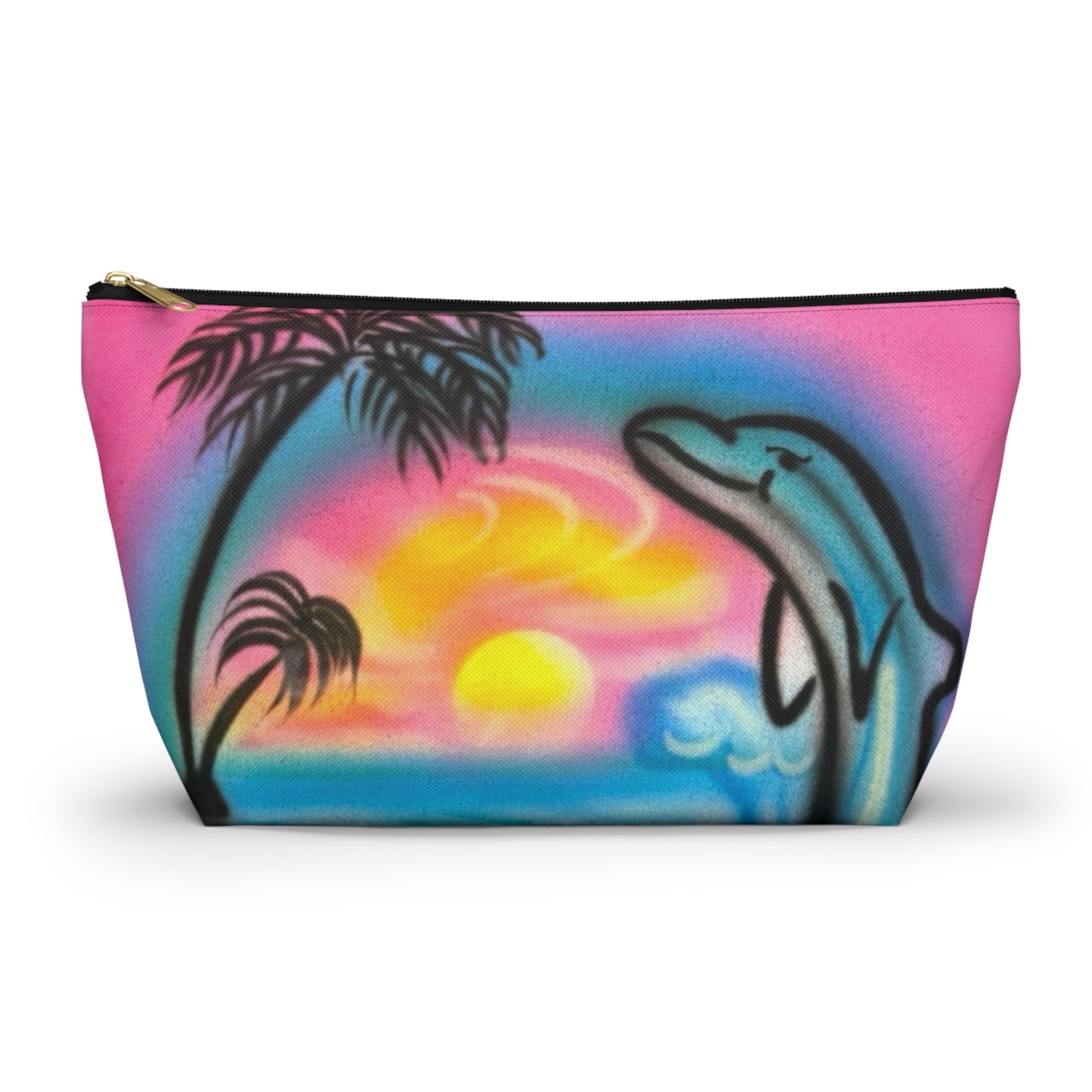 "dolphin love" airbrush makeup pouch