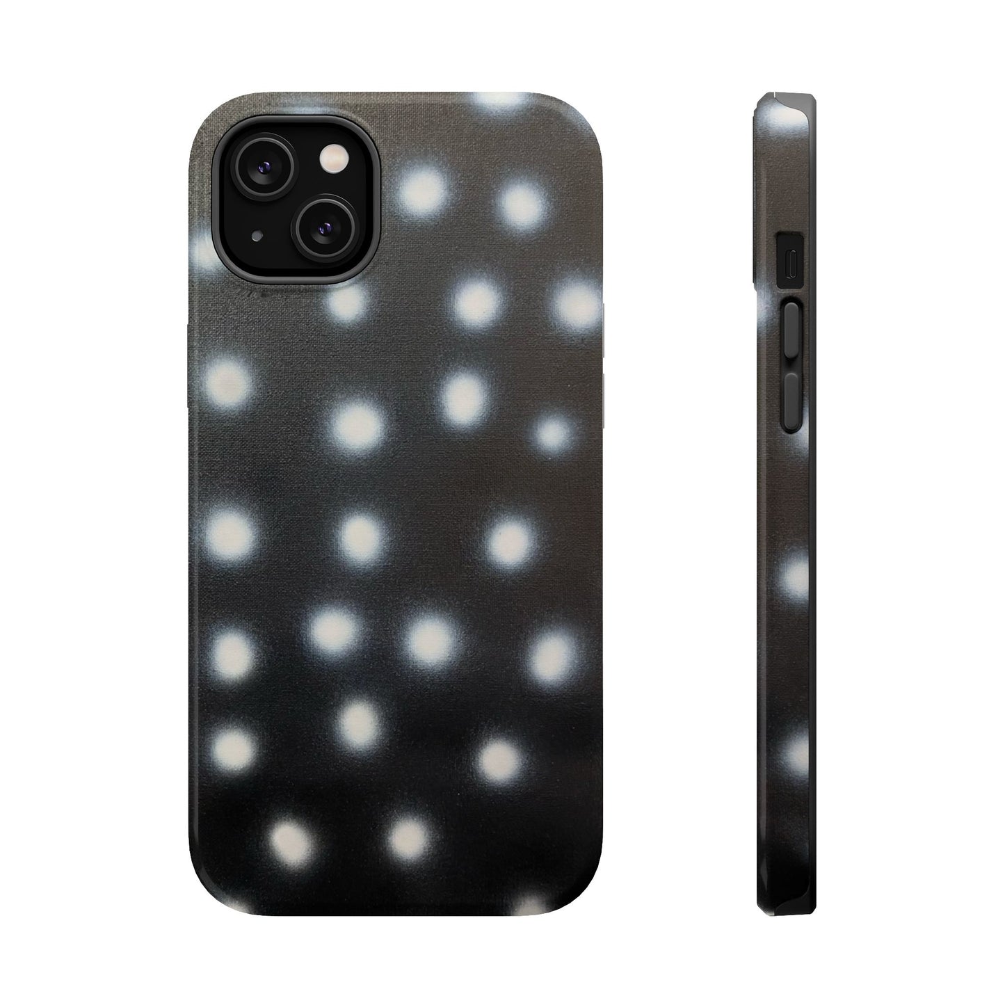 MagSafe "coconut noir polka dot" airbrush iPhone case