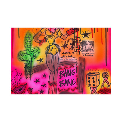 "wild, wild west" airbrush horizontal print