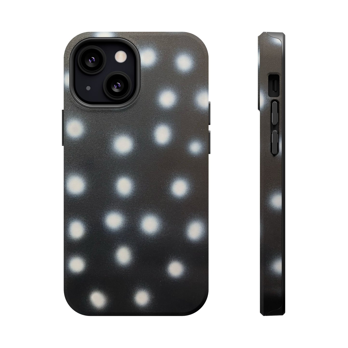 MagSafe "coconut noir polka dot" airbrush iPhone case