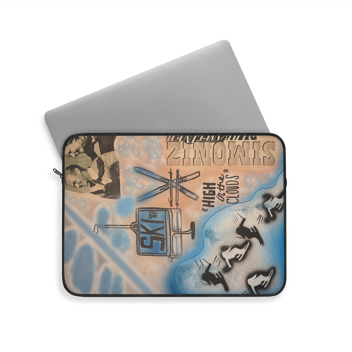 "high in the clouds" airbrush laptop sleeve