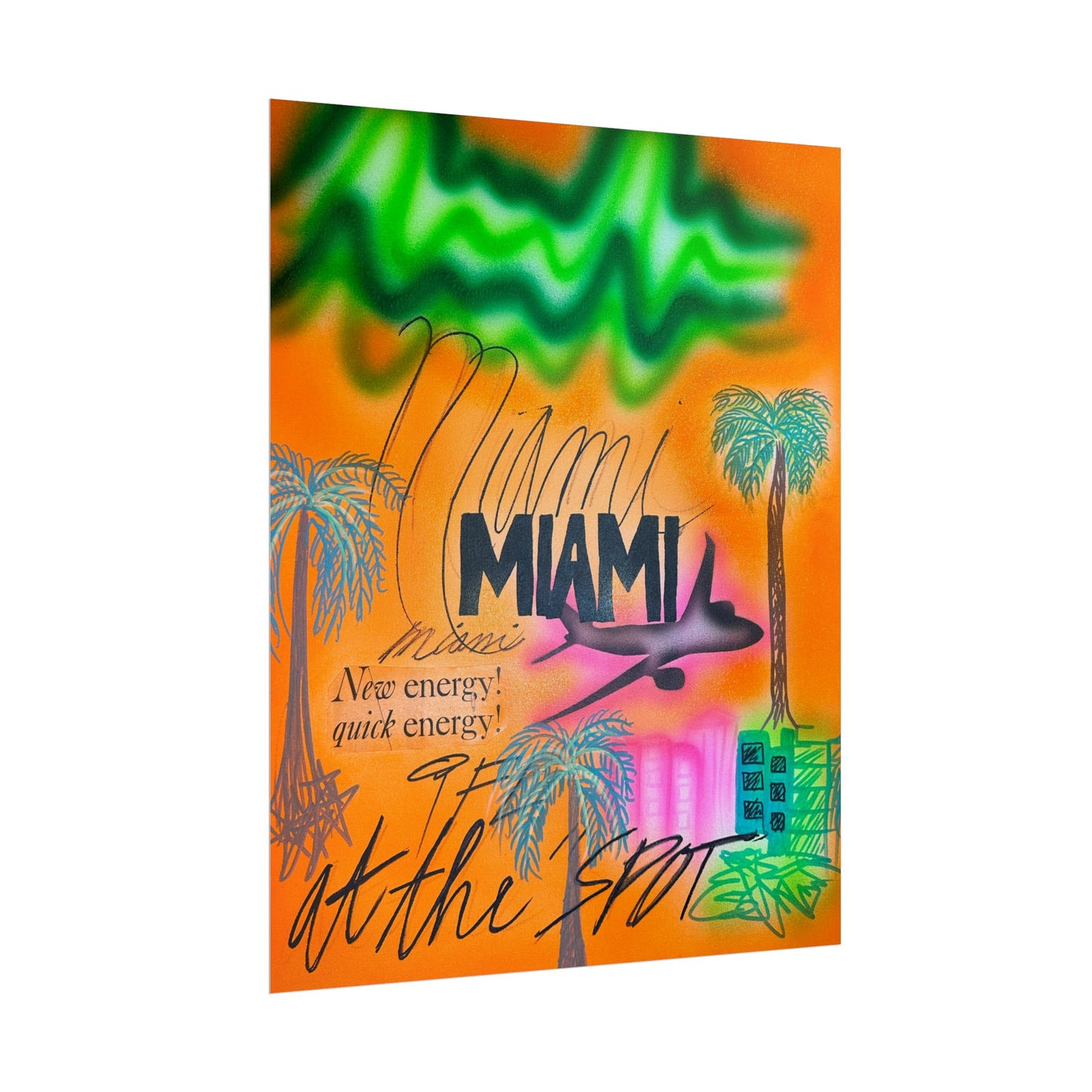 "miami, fl" airbrush rolled print