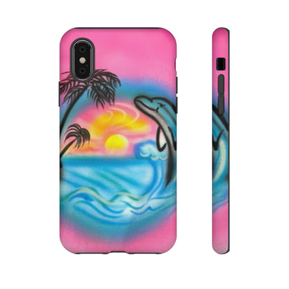 "dolphin love" airbrush iPhone case