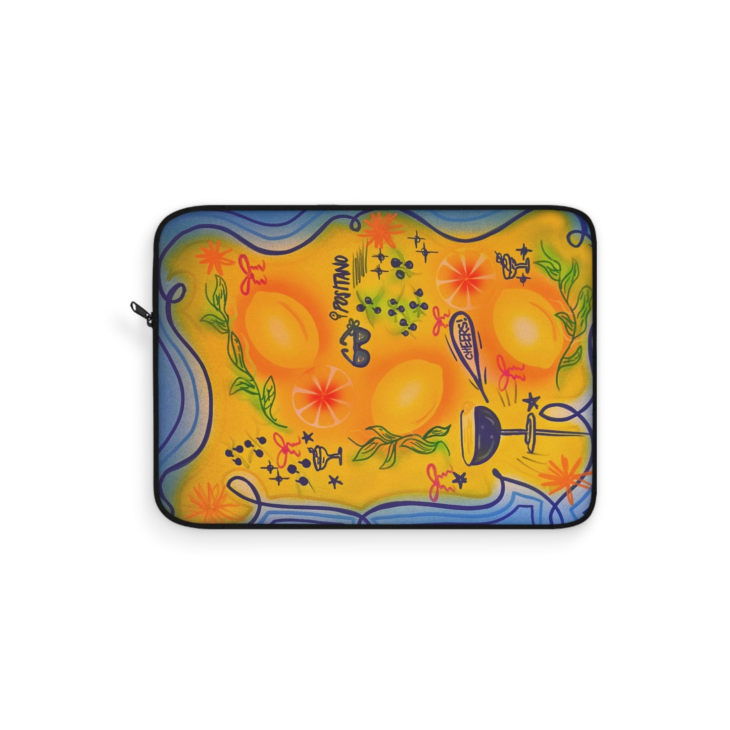 "citrus coastline" airbrush laptop sleeve