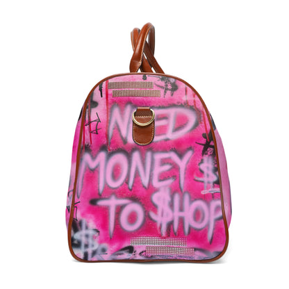 "need $$ to shop" airbrush waterproof travel bag