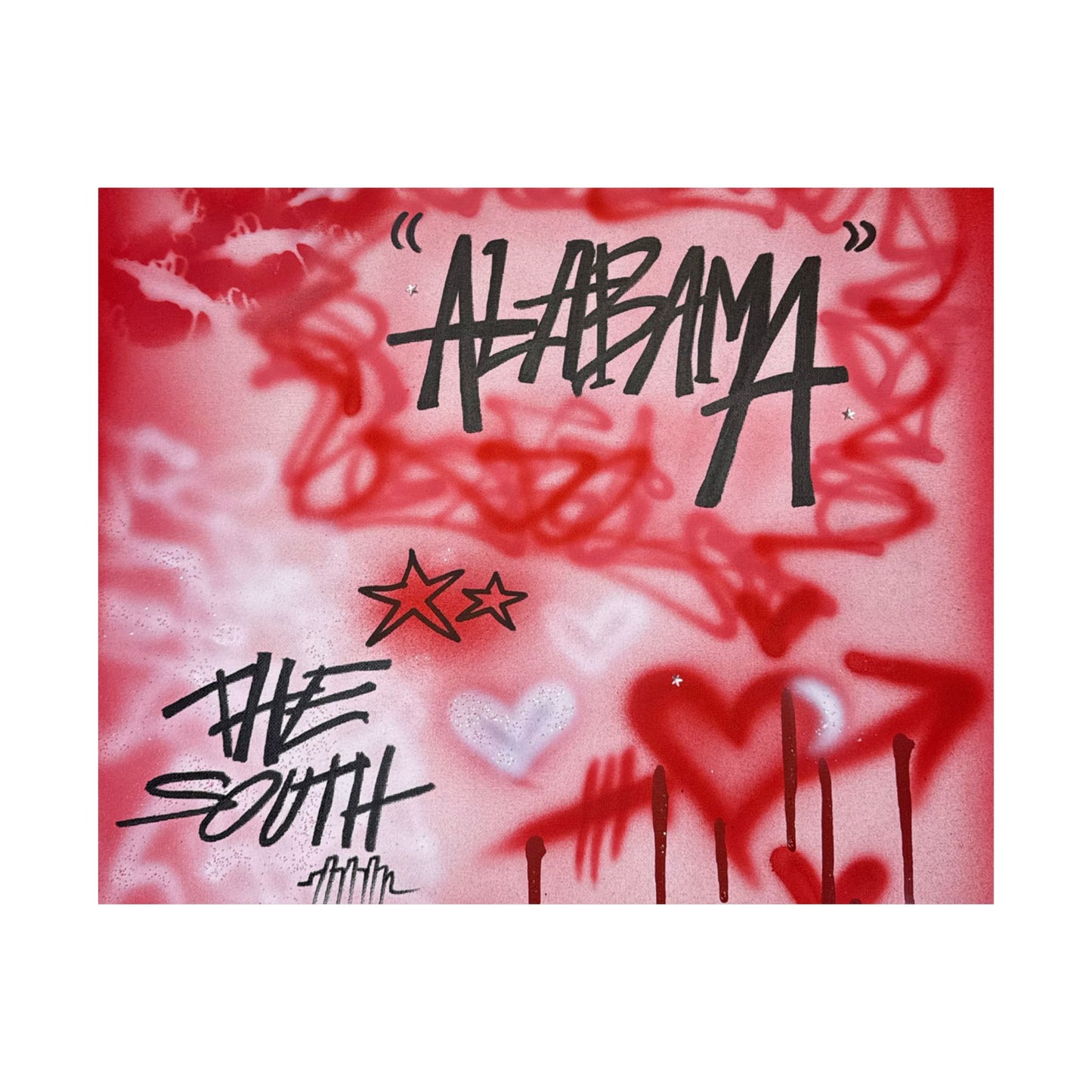 "alabama" airbrush horizontal print