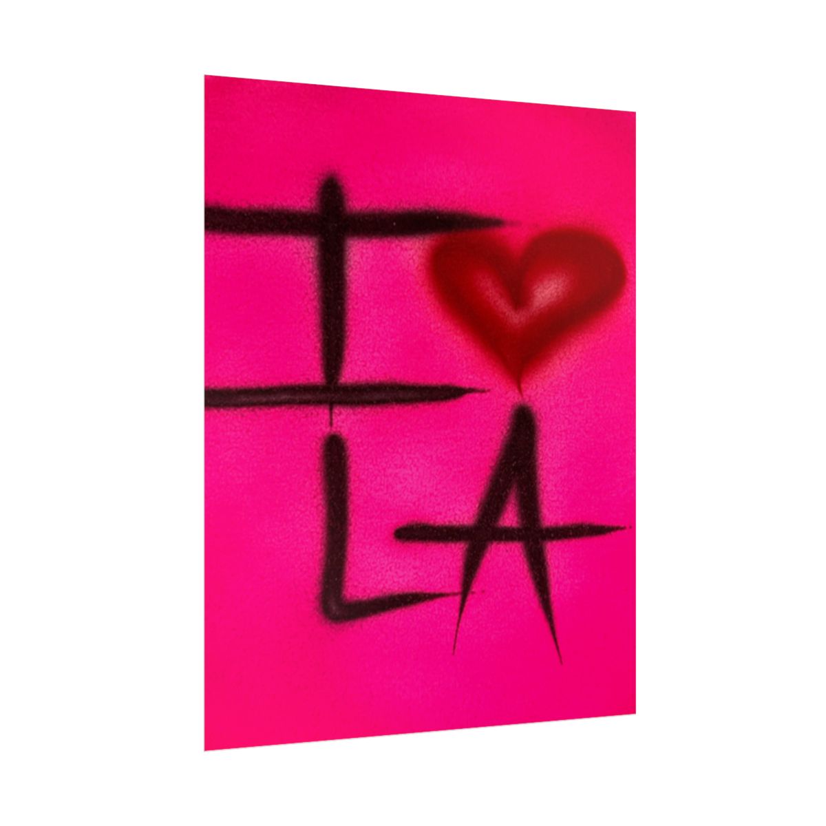 "i <3 LA" airbrush rolled print