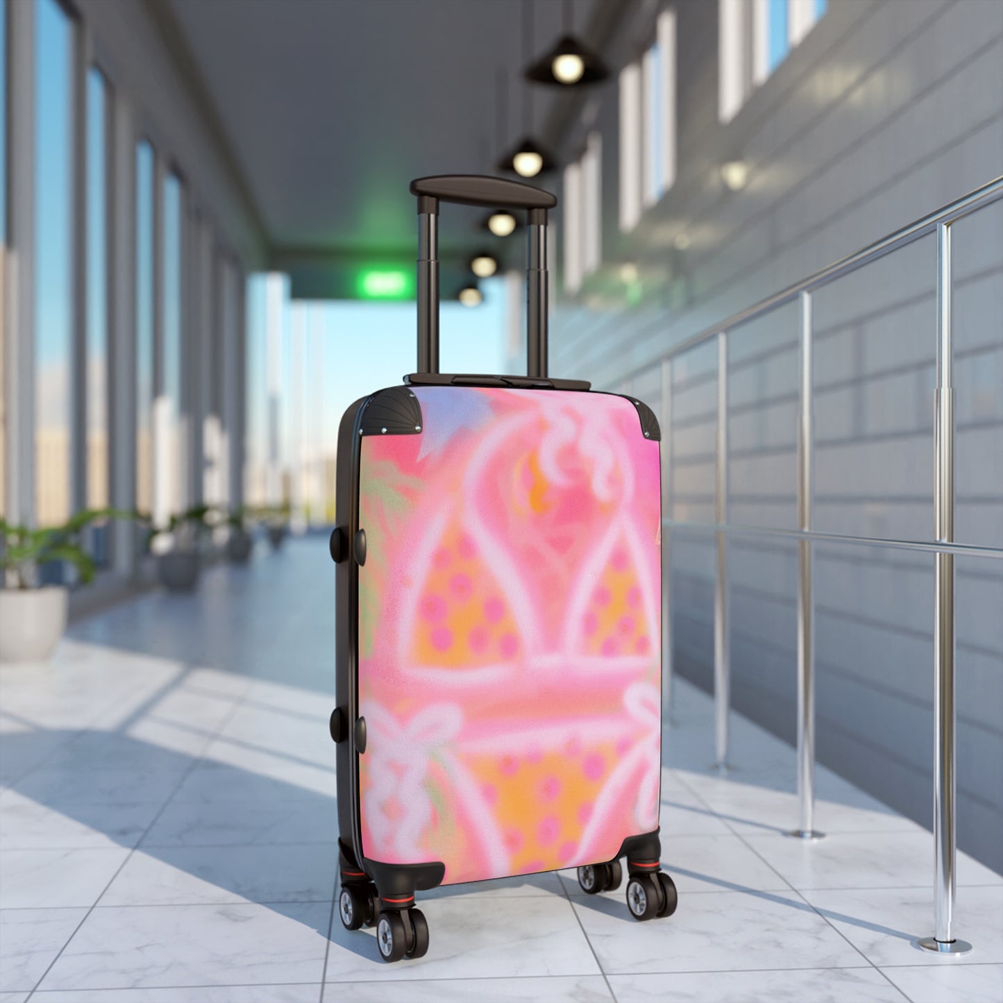 "yellow polka dot bikini" airbrush suitcase