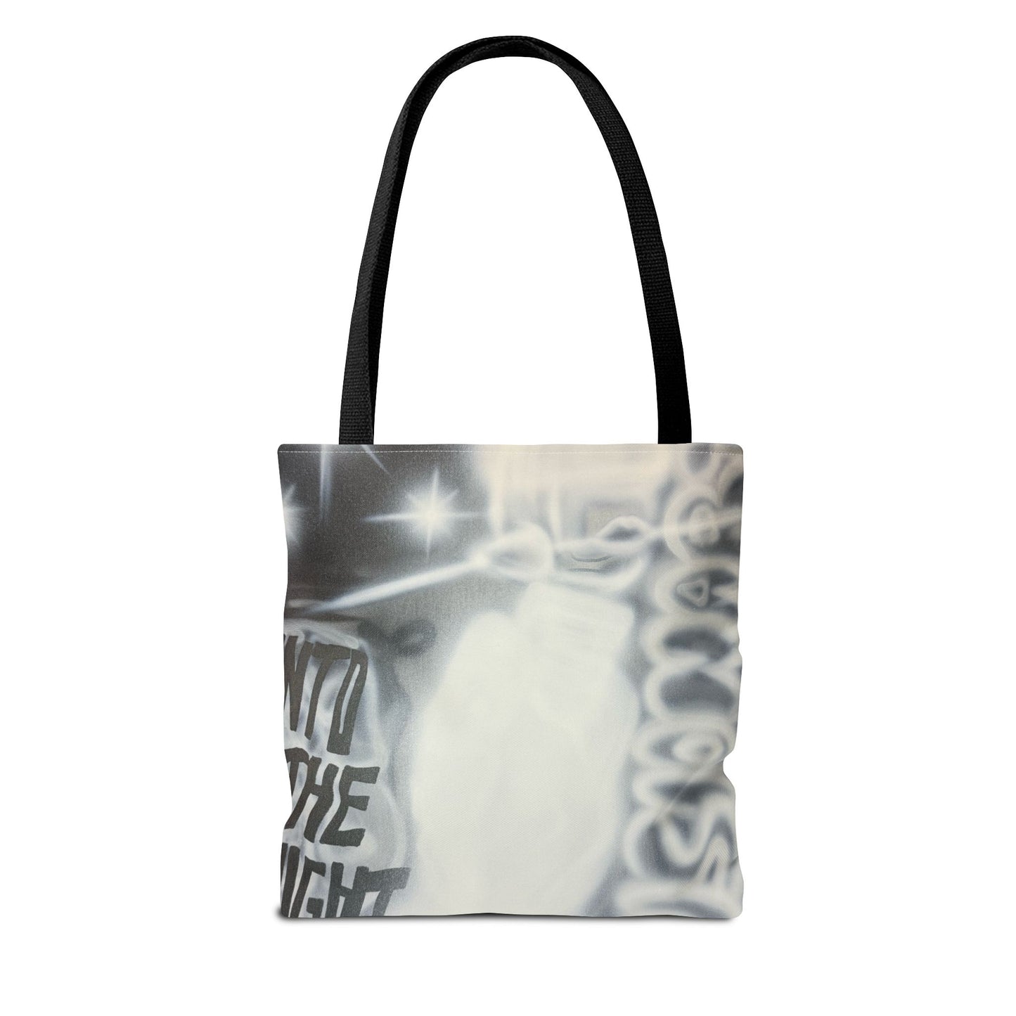 "into the night" airbrush tote bag