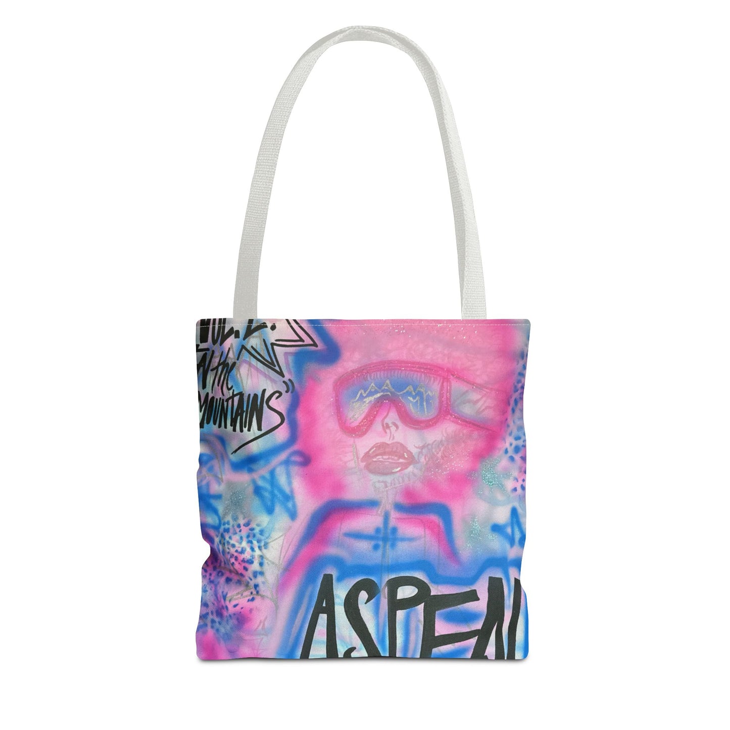"aspen aspirations" airbrush tote bag