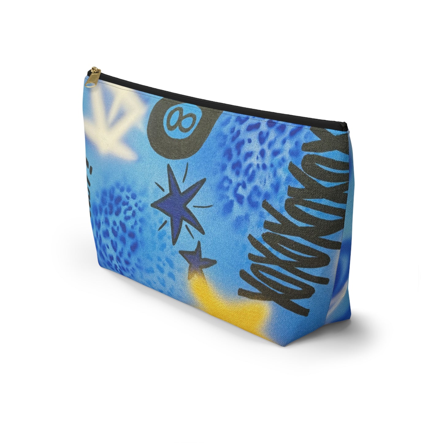 "brilliant blues" airbrush makeup pouch