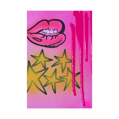 "star drip" airbrush rolled print