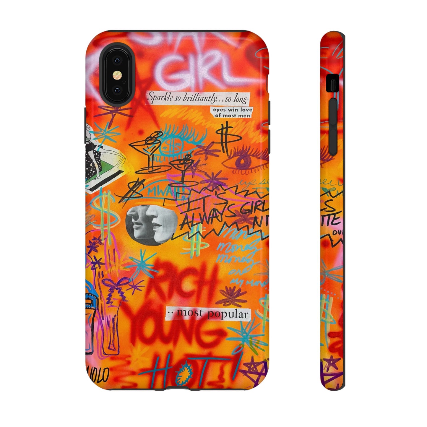 "rich, young, hot" airbrush iPhone case