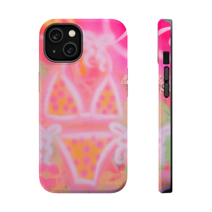MagSafe "yellow polka dot bikini" airbrush iPhone case