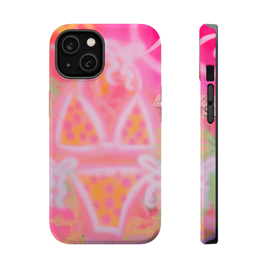 MagSafe "yellow polka dot bikini" airbrush iPhone case