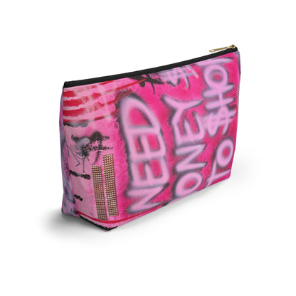 "need $$ to shop" airbrush makeup pouch