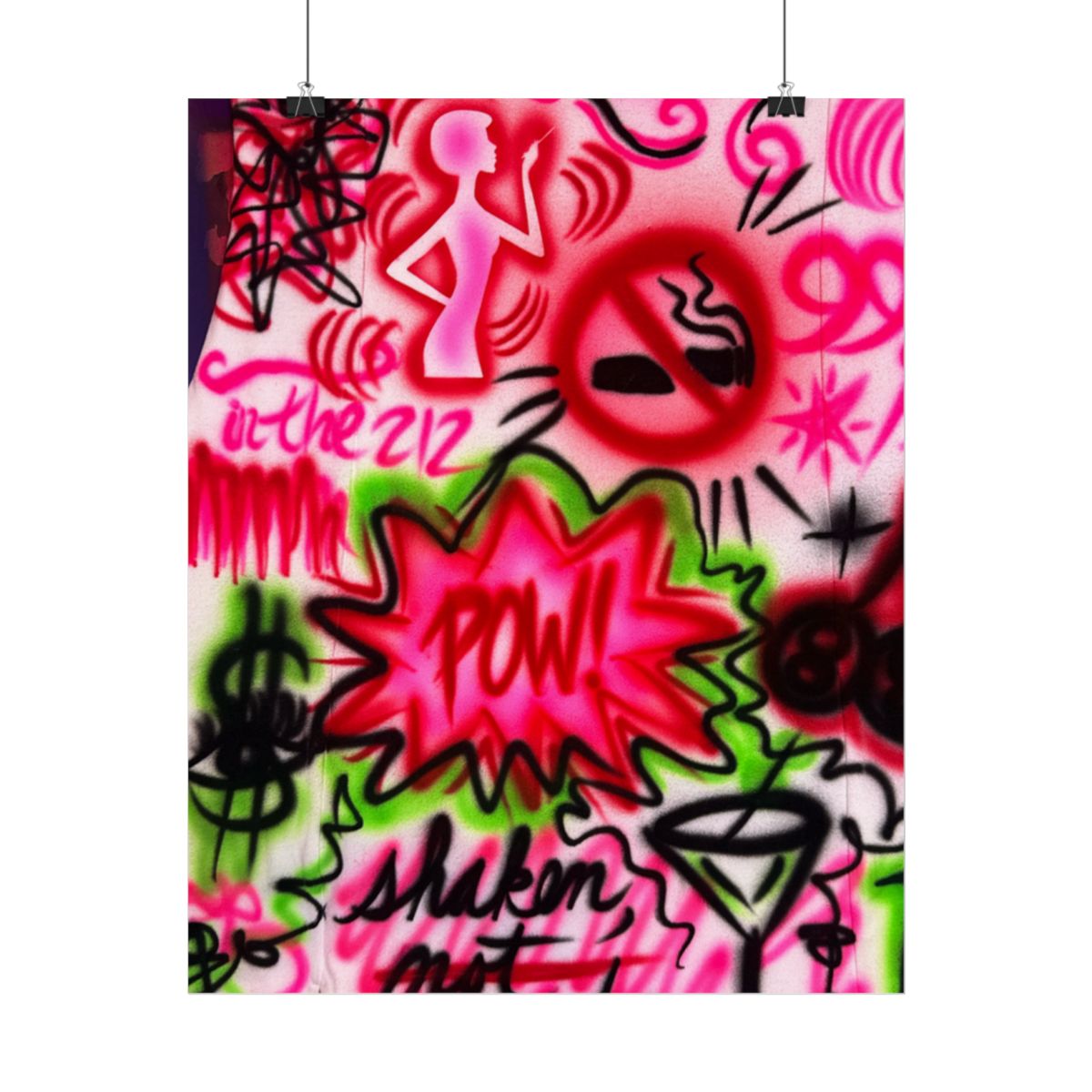 "in the 212" airbrush rolled print