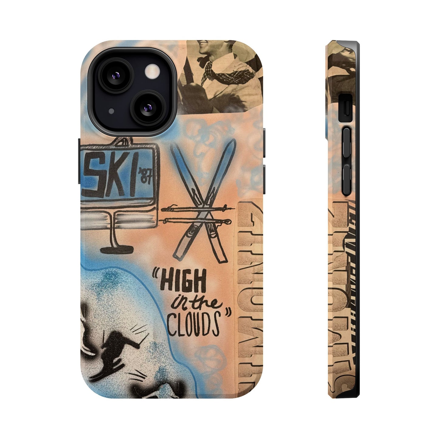 MagSafe "high in the clouds" airbrush iPhone cas