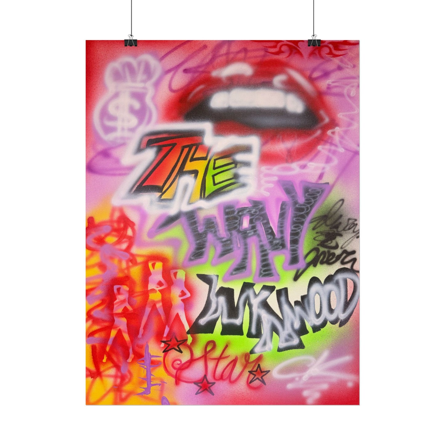 "wynwood gold" airbrush rolled print
