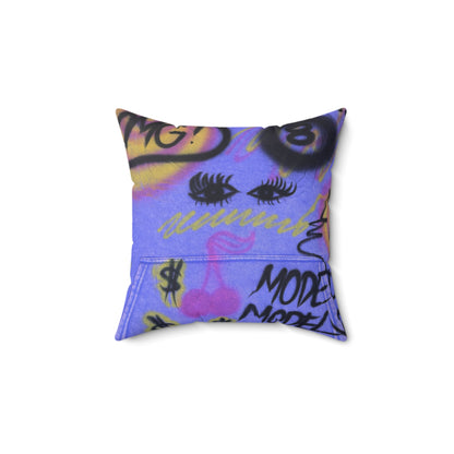 "eye$ on lies" airbrush pillow