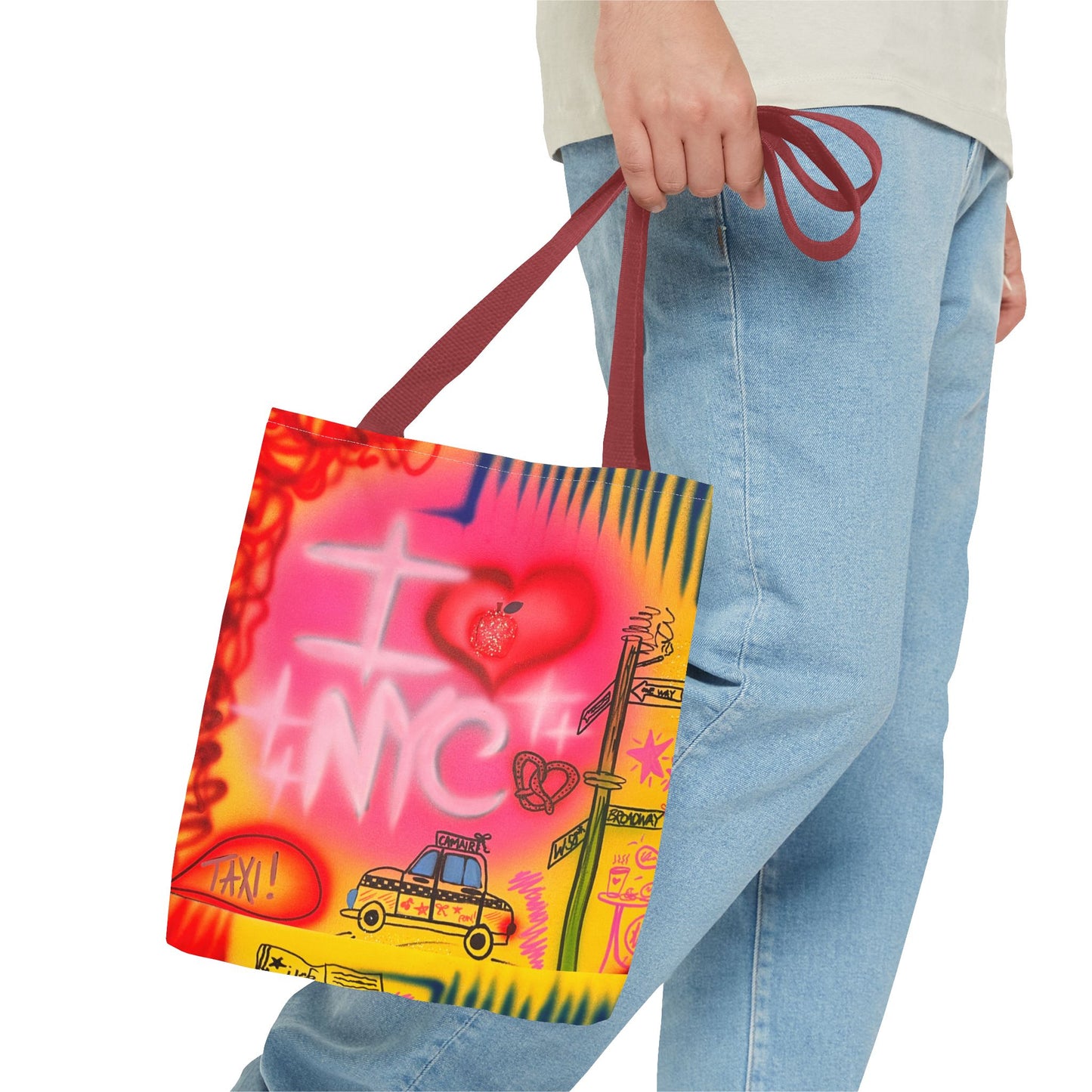 "in the city" airbrush tote bag