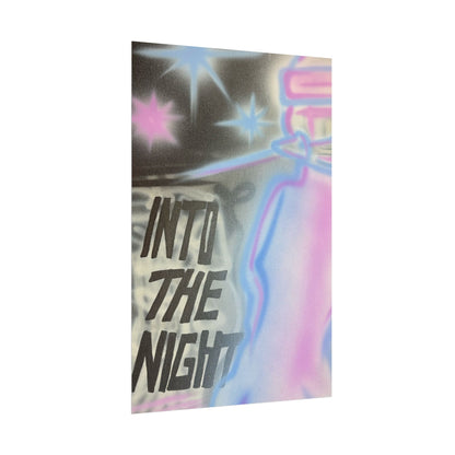 "into the night" pt. 2 airbrush rolled print