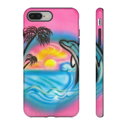 "dolphin love" airbrush iPhone case
