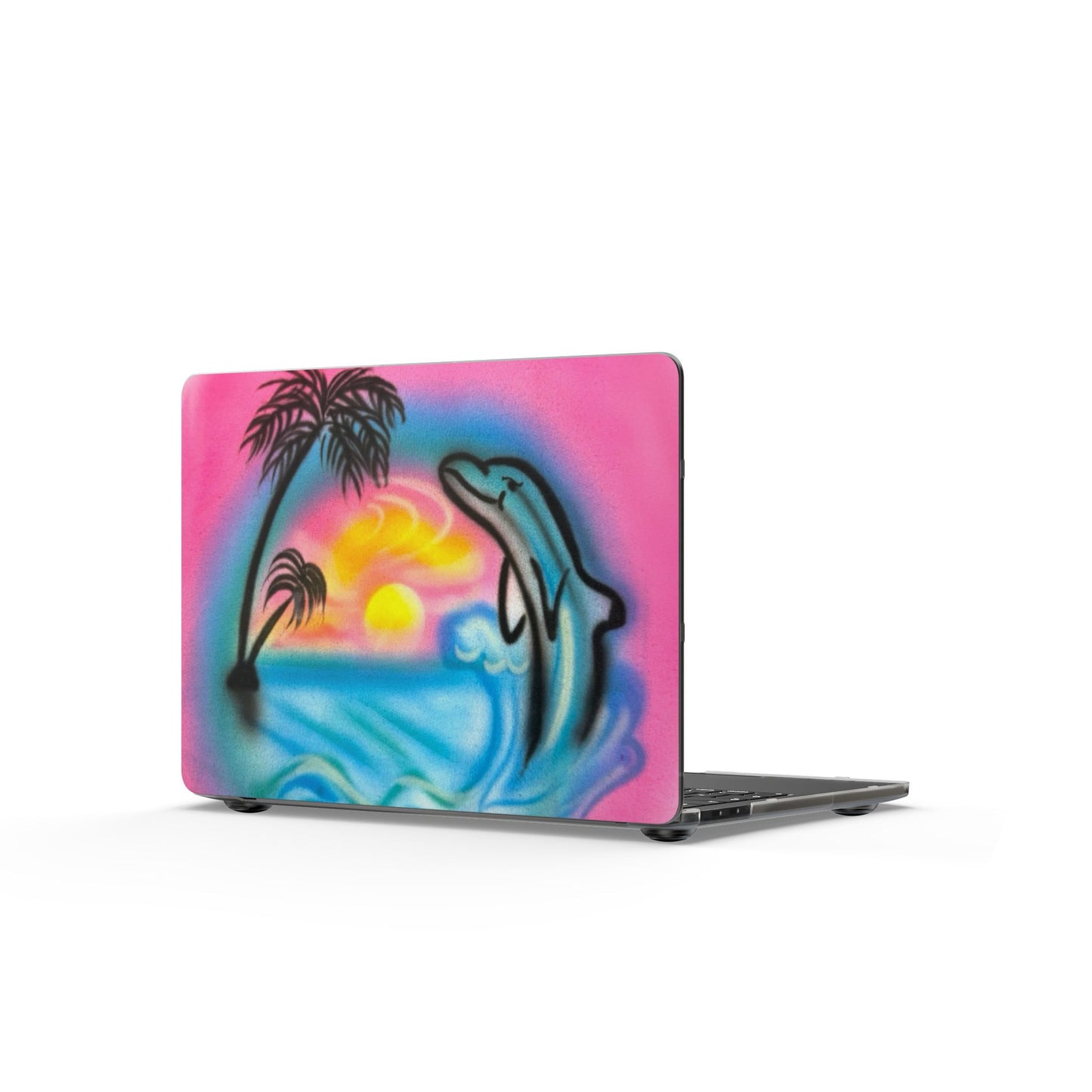 "dolphin love" airbrush matte macbook case