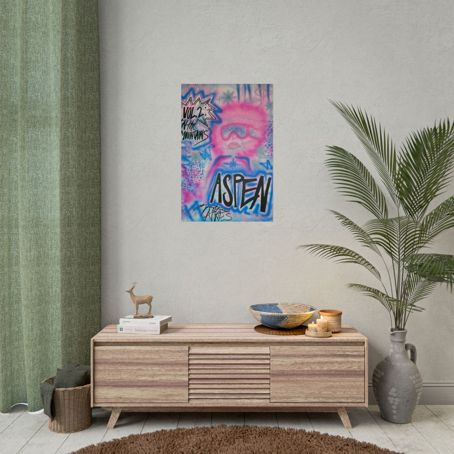 "aspen aspirations" airbrush rolled print