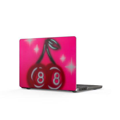 "cherry 8ball" airbrush matte macbook case