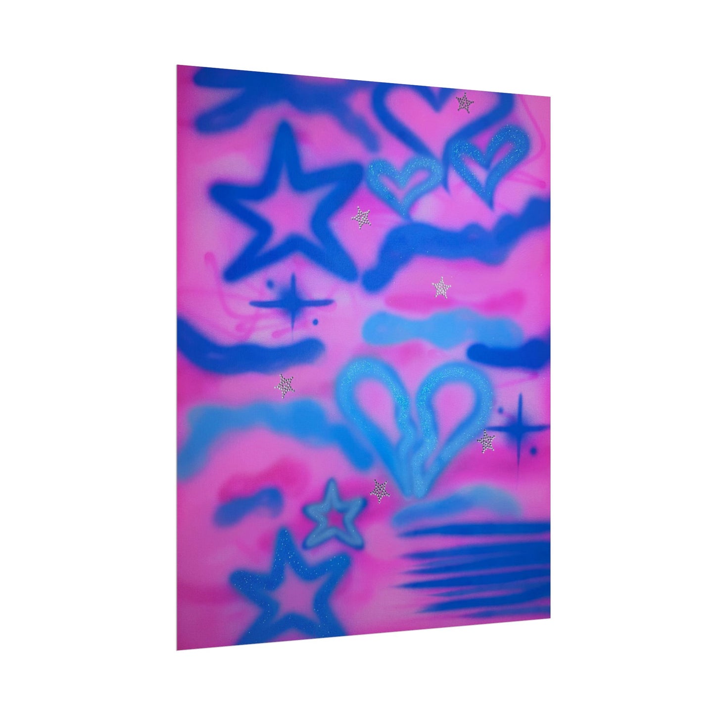 "blue camo" airbrush rolled print
