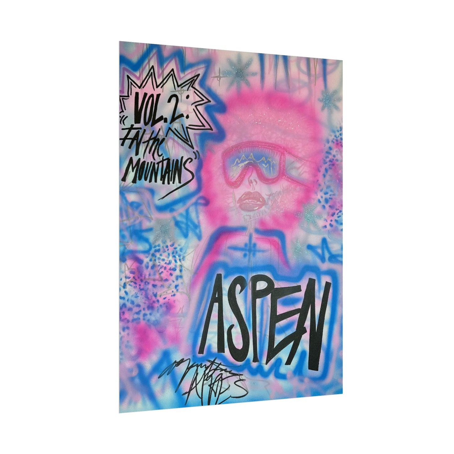 "aspen aspirations" airbrush rolled print