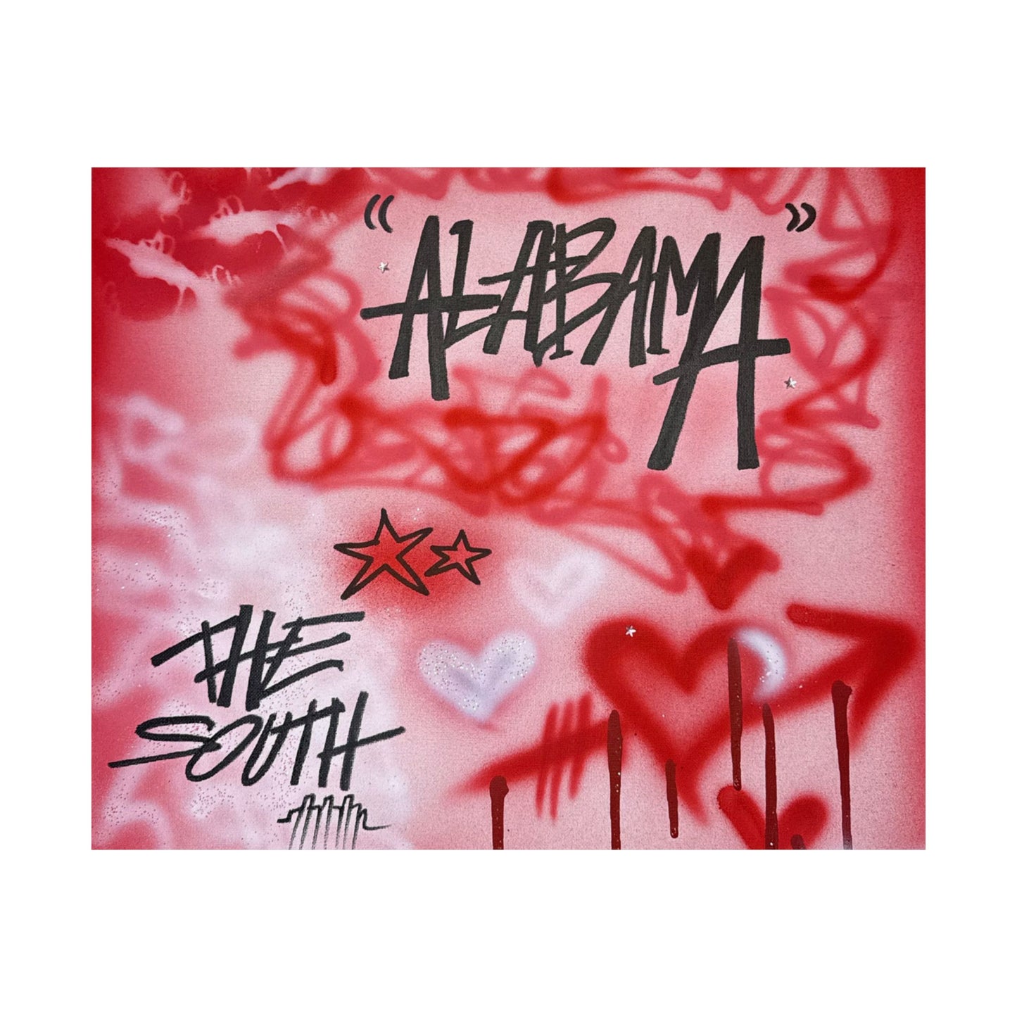 "alabama" airbrush horizontal print