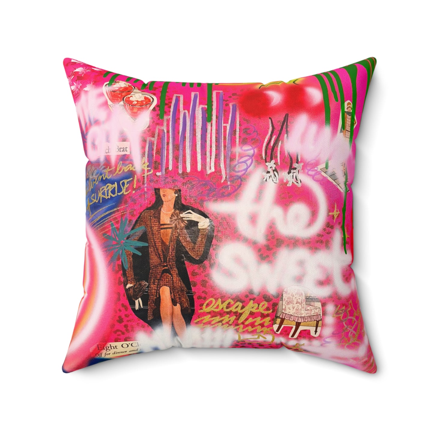 "sweet escape" airbrush pillow