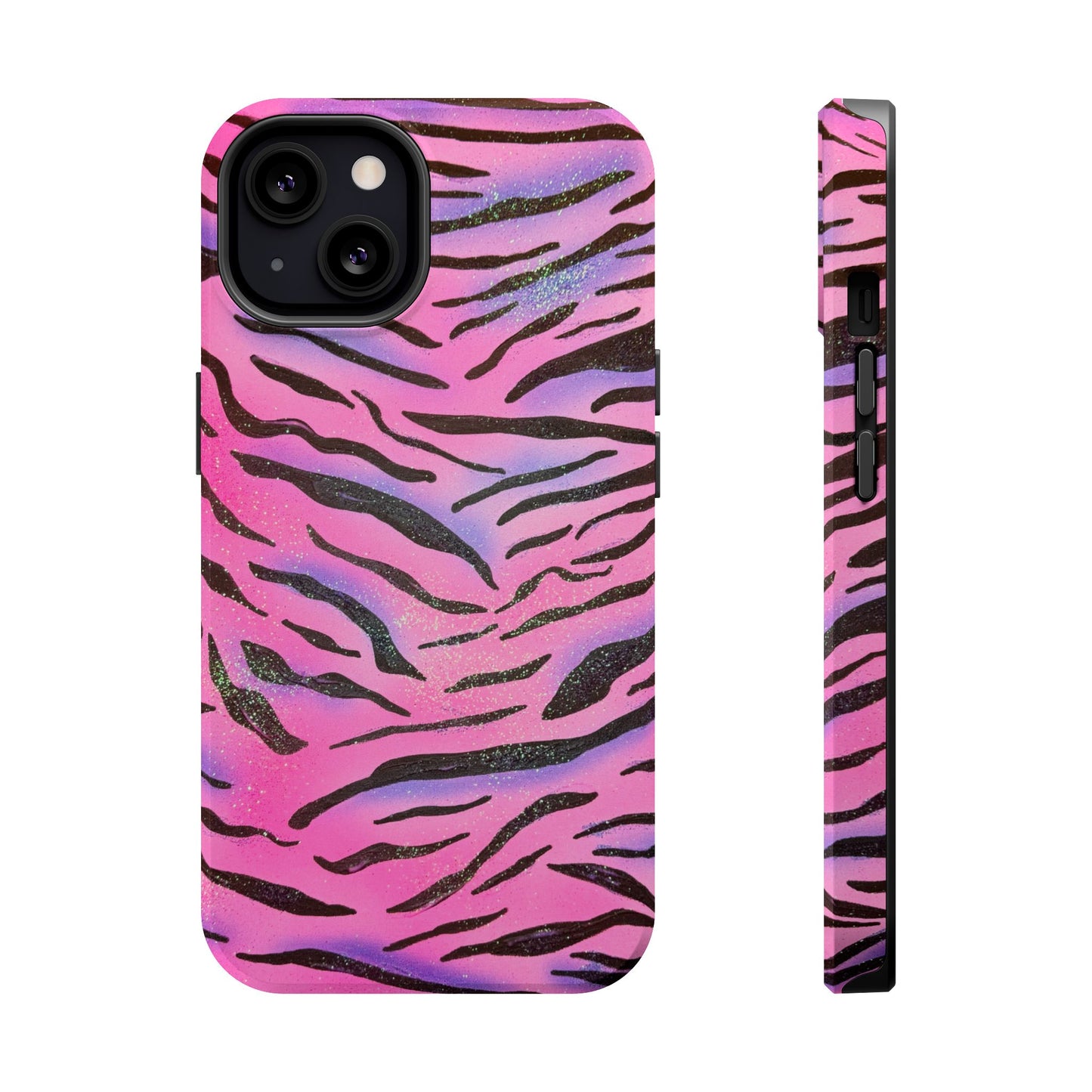 MagSafe "glitter zebra" airbrush iPhone case