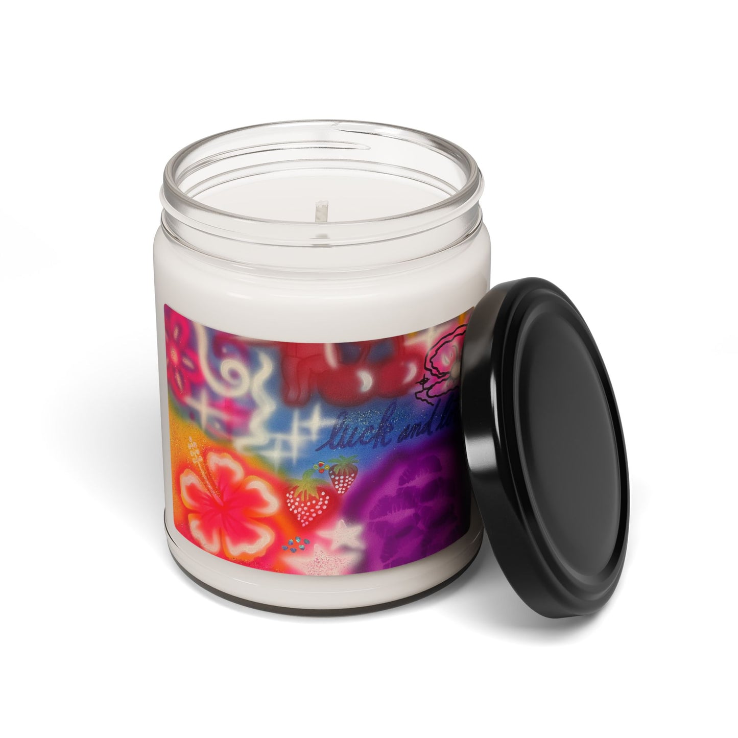"luck and luv" airbrush soy candle