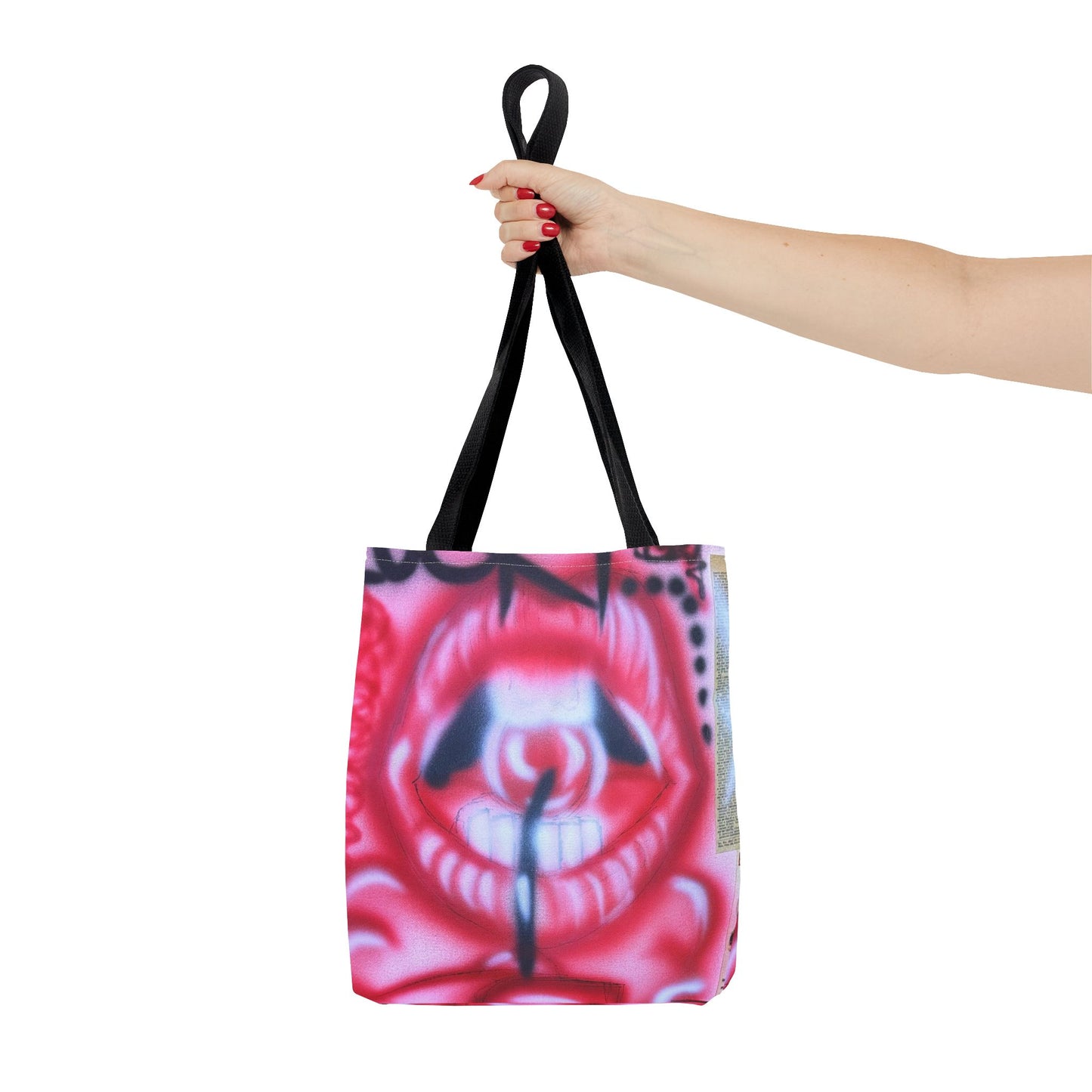 "be happy go lucky" airbrush tote bag
