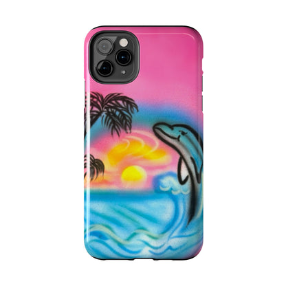 "dolphin love" airbrush iPhone case