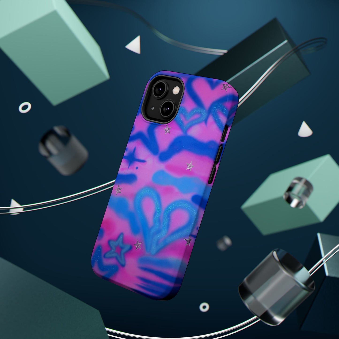 MagSafe "blue camo" airbrush iPhone case