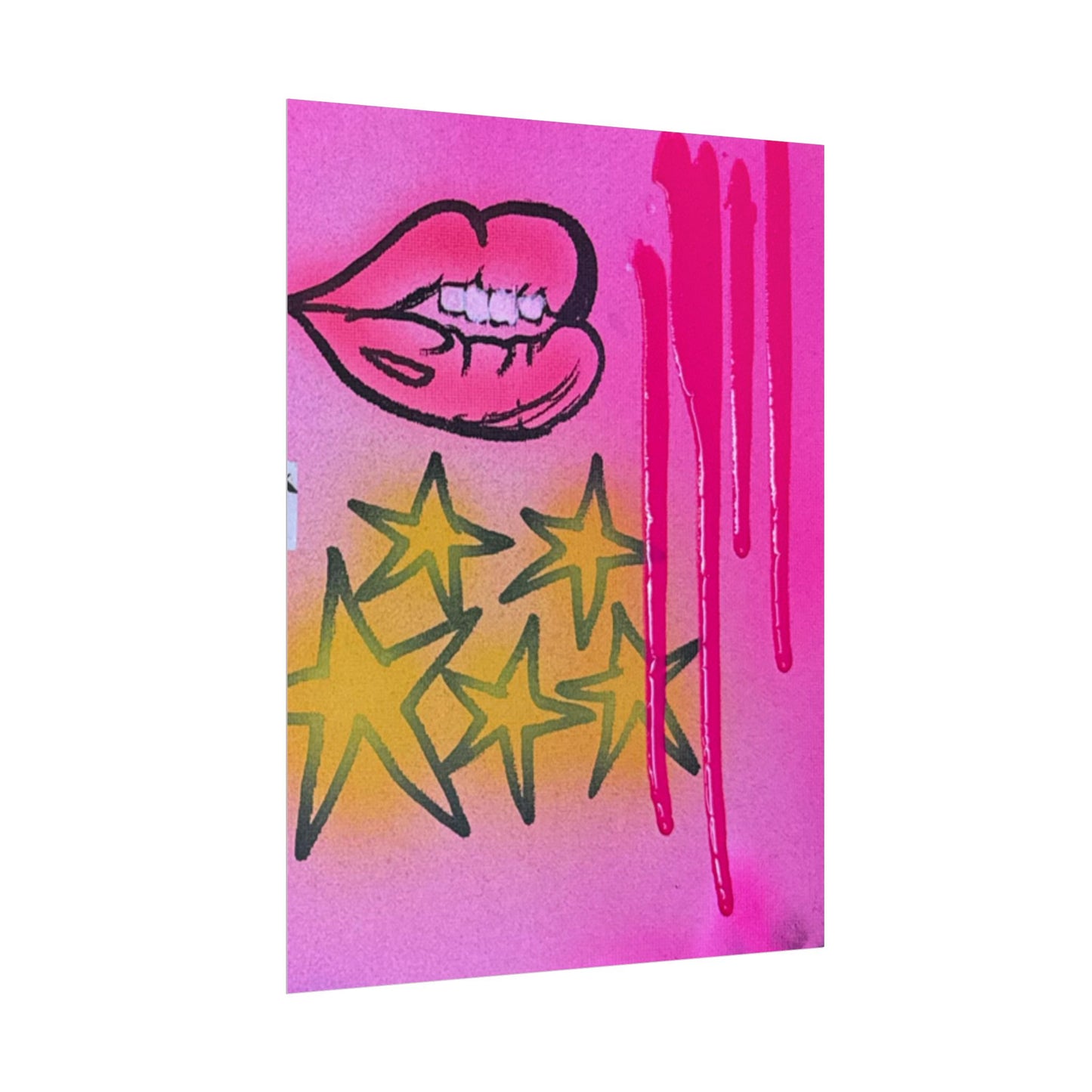 "star drip" airbrush rolled print