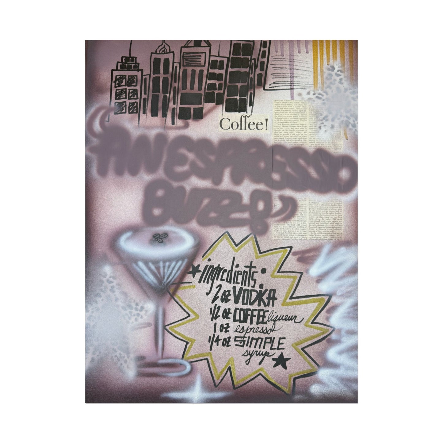 "espresso martini" airbrush rolled print