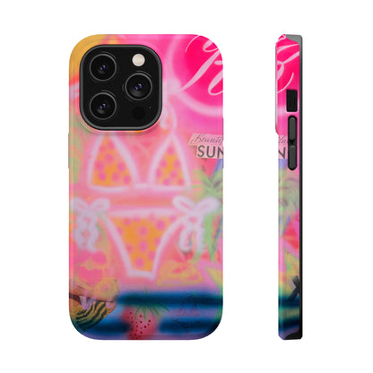 MagSafe "santa monica strawberry" airbrush iPhone case