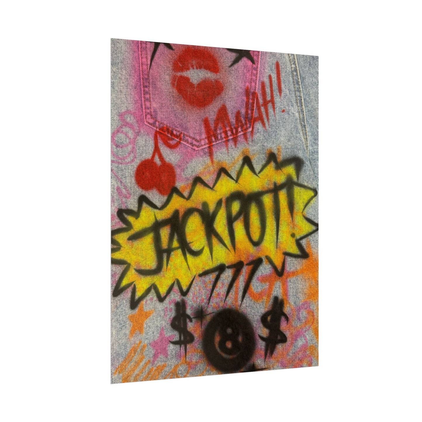 "JACKPOT!" airbrush rolled print