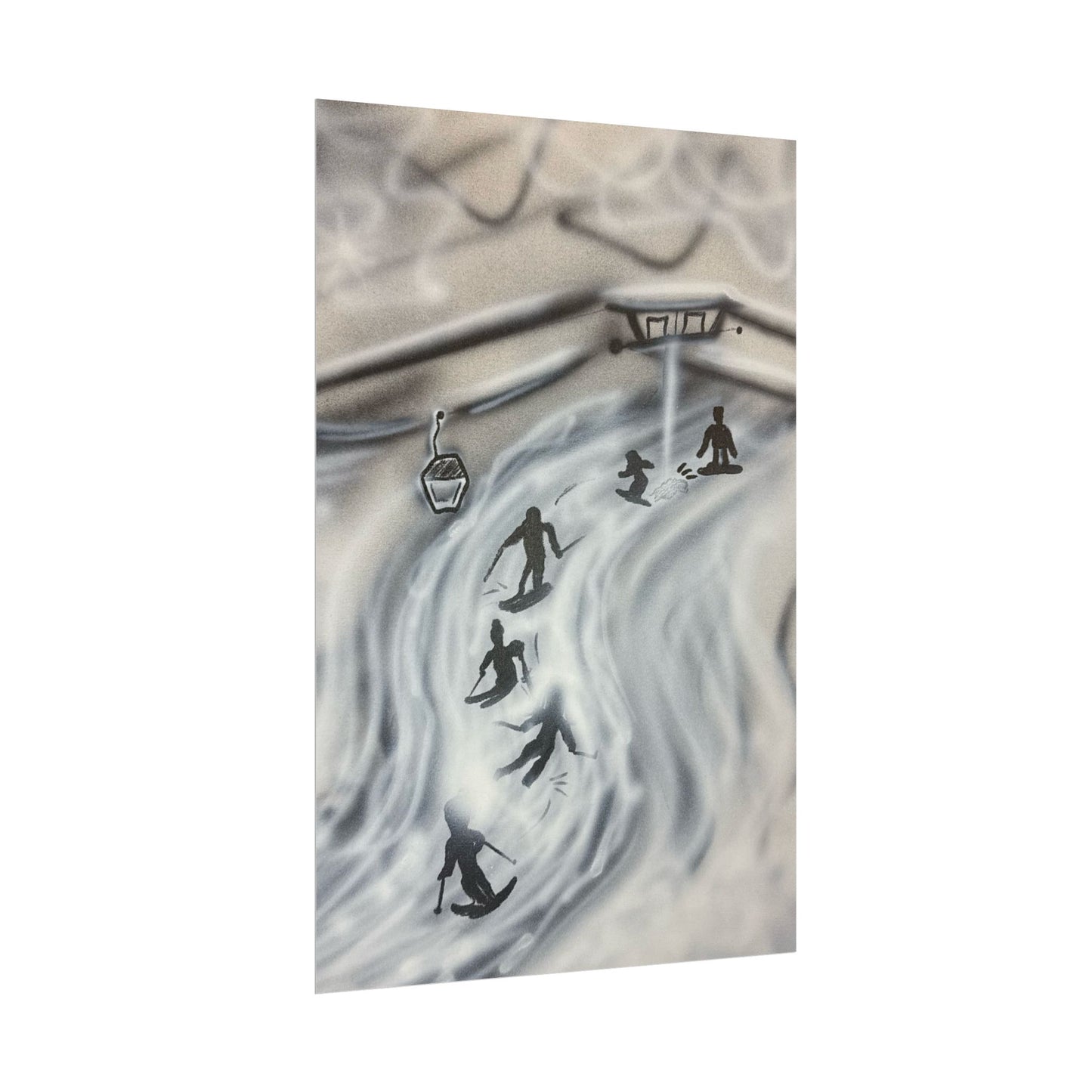"arctic avalanche" airbrush rolled print