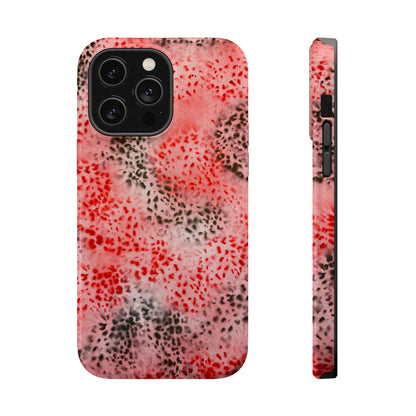 MagSafe "red cheetah" airbrush iPhone case