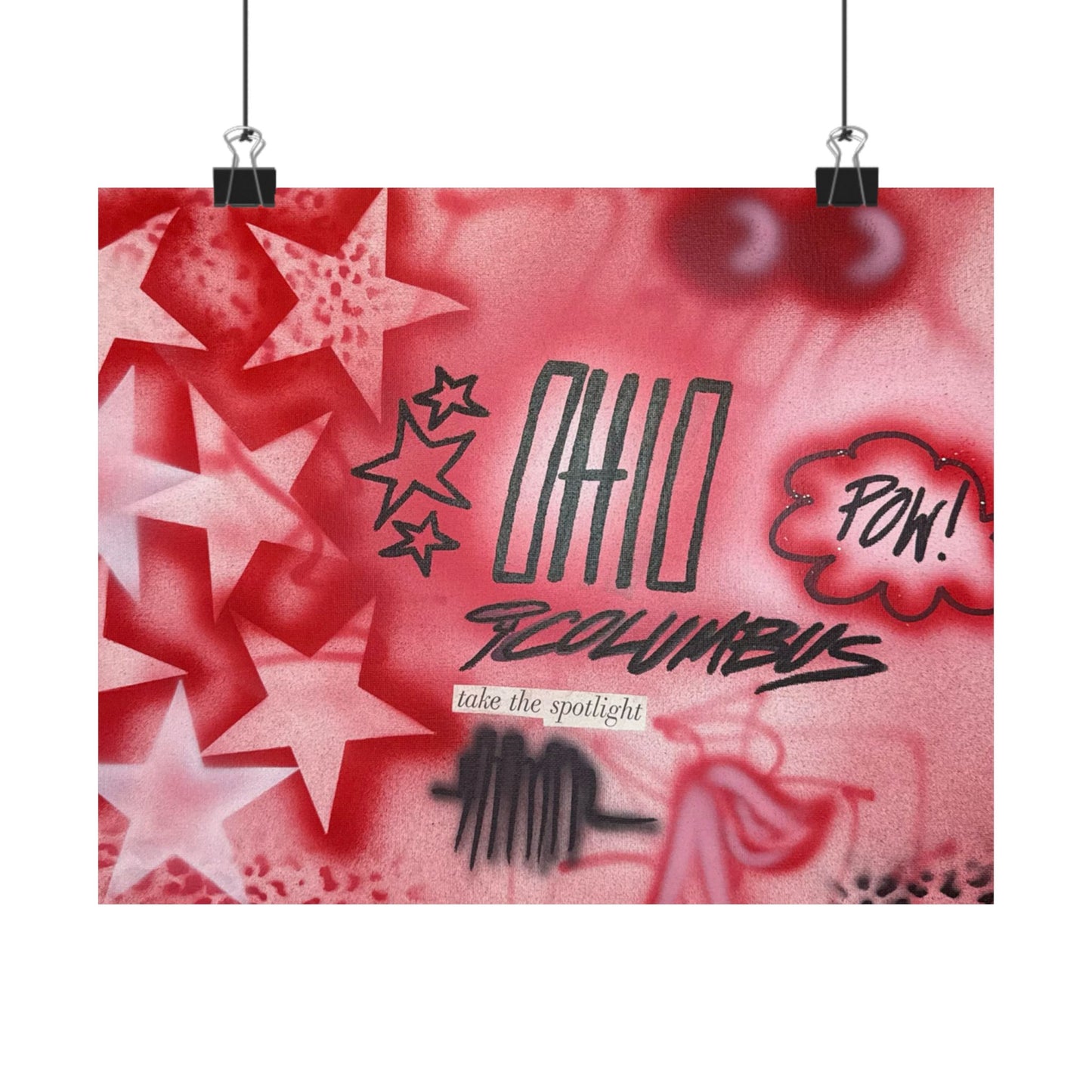 "columbus, ohio" airbrush horizontal print