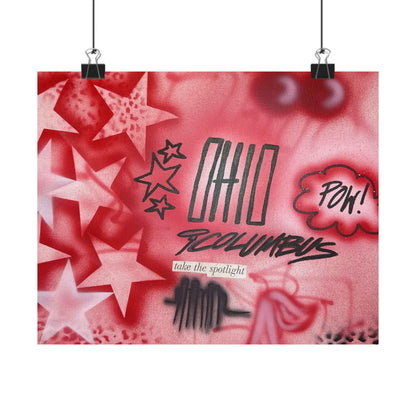 "columbus, ohio" airbrush horizontal print