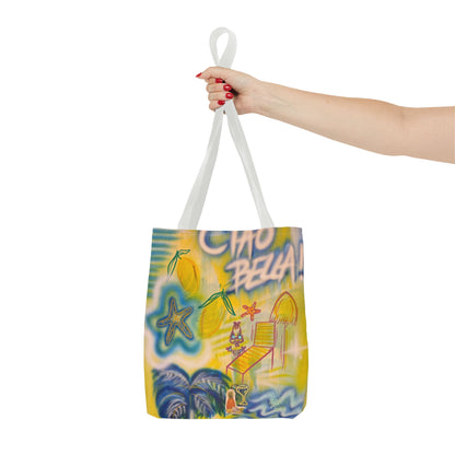 "ciao bella" airbrush tote bag